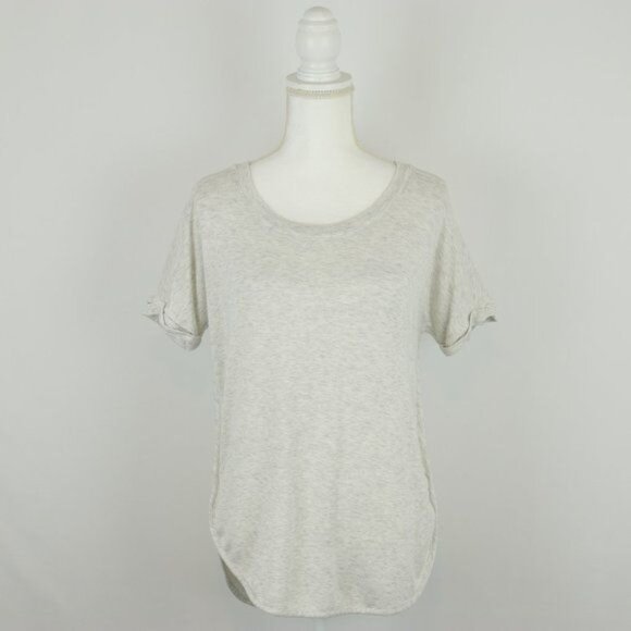 Matty M Women's Small Gray Heather Scoop Neck Short Sleeve Tunic Length Tee - Picture 1 of 8